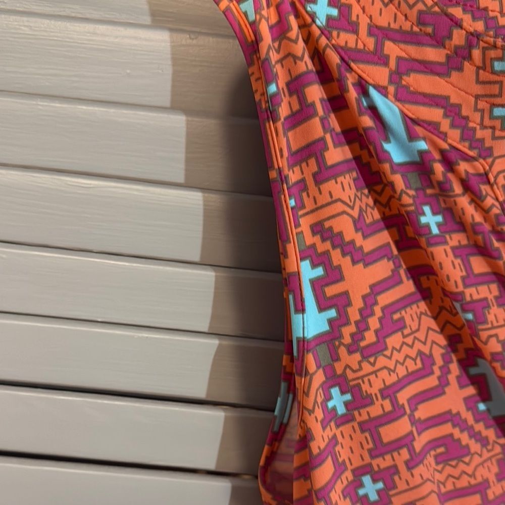 Coral V-Neck Sleeveless Wrap Maxi Dress by (Ellie Kai) size M - Picture 11 of 15